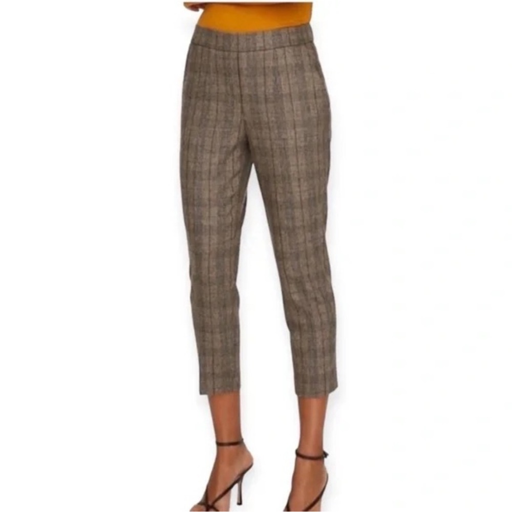 Aritzia Babaton Wool Cashmere Conan Trousers Brown Plaid Womens 0